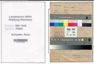 Entnazifizierung Alma Schlueter , geb. 09.01.1918 (Kindergaertnerin)