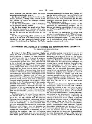 Die ethische und nationale Bedeutung des naturkundlichen Unterrichts (Schluß)