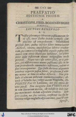 Praefatio Editionis Prioris.