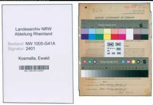 Entnazifizierung Ewald Kosmalla , geb. 12.05.1918 (Polizeibeamter)