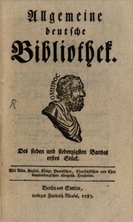 Allgemeine deutsche Bibliothek. 77. 1787