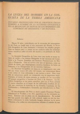 La lucha del hombre en la Conquista de la tierra americana