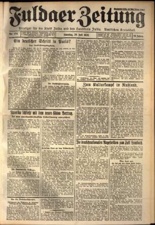 Erste Ausgabe vom Sonntag, den 29. Juli 1928.