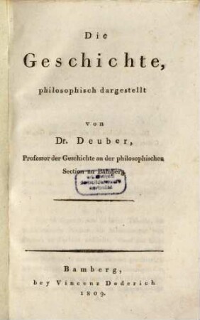 Die Geschichte, philosophisch dargestellt