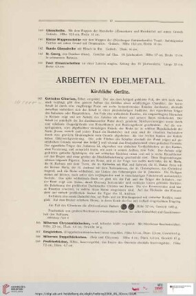 Arbeiten in Edelmetall (Nr. 165 - 529)