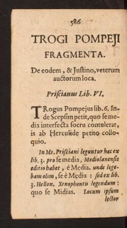 Trogi Pompeji Fragmenta.