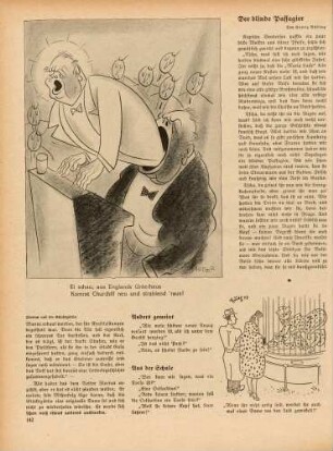 "Ei schau, aus Englands Unterhaus kommt Churchill neu und strahlend 'raus!" "Wenn ihr nicht artig seid..."