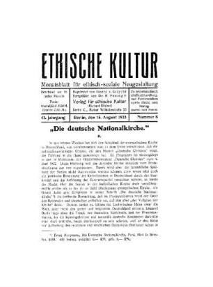 "Die deutsche Nationalkirche" : (Fortsetzung)