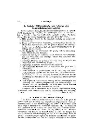 Kurse in der Kinderfürsorge : [Mitteilungen]