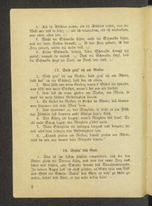 13. Bald gras' ich am Neckar.