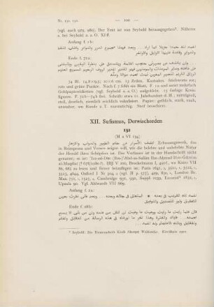 100-102, XII. Sufismus, Derwischorden: Ma VI 134 bis Ma VI 137 (Nr. 132-134)