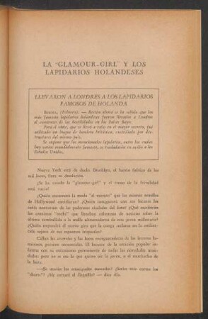 La "Glamour-Girl" y los lapidarios holandeses