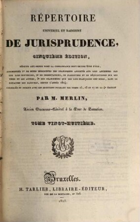 Répertoire universel et raisonné de jurisprudence, 28. Rel - Rép