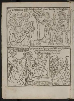 (1) Johannes wird vor den Präfekten geführt; (2) Johannes wird nach Rom geschickt.