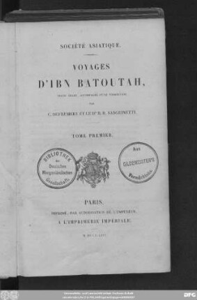T. 1: Voyages d'Ibn Batoutah