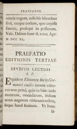 Praefatio Editionis Tertiae.