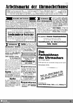 Arbeitsmarkt der Uhrmacherkunst