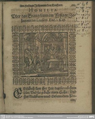Homilia Uber das Evangelium am Festage Johannis des Teuffers Luc. 1. Cap.