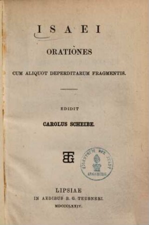 Orationes : cum aliquot deperditarum fragmentis