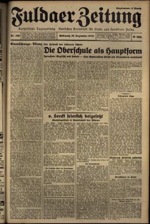 Erste Ausgabe vom Mittwoch, den 30. Dezember 1936.