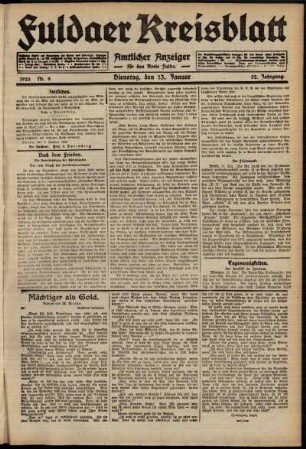 Ausgabe vom Dienstag, den 13. Januar 1920.