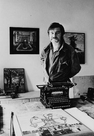 Der Maler Günter Richter in seinem Atelier