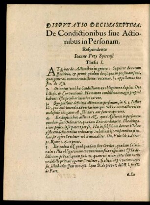 Disputatio Decimaseptima.