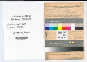 Entnazifizierung Erwin Osenberg, geb. 28.08.1907 (Hilfsarbeiter)