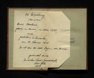 Handschriftlicher Eintrag