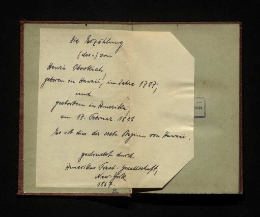 Handschriftlicher Eintrag