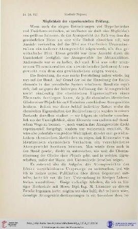 Möglichkeit der experimentellen Prüfung