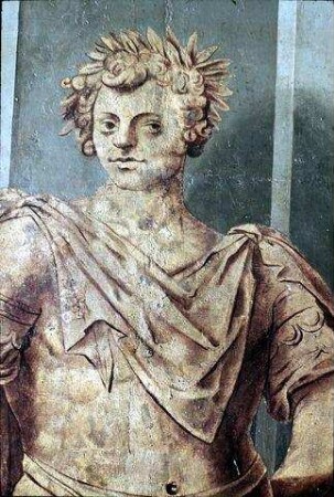 Statuen der zwölf römischen Kaiser von Julius Cäsar bis Domitian (Sockelinschriften zerstört)