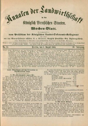 No. 32. Berlin, den 3. August 1864. IV. Jahrgang.