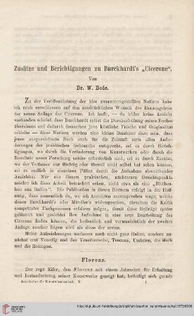 5: Zusätze und Berichtigungen zu Burckhardt's "Cicerone"