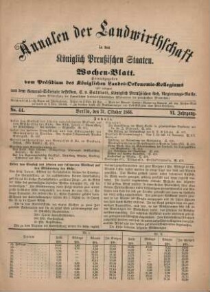 No. 44. Berlin, den 31. Oktober 1866. VI. Jahrgang.