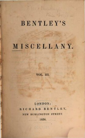 Bentley's miscellany, 3. 1838