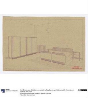 Schlafzimmer, Ansicht (Auftrag Bamberger),Lichtpause