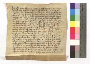 Revers der Beliehenen zu U / 1359 Mai 25 / I. S.: Jakob, weltl. Richter zu Mainz ("Meintze"). Datum wie U / 1359 Mai 25 / I.