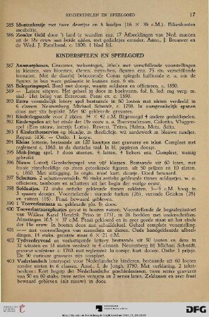 Kinderspelen en Speelgoed (Nr. 387-407)