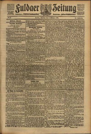 Erste Ausgabe vom Samstag, den 06. Februar 1909.