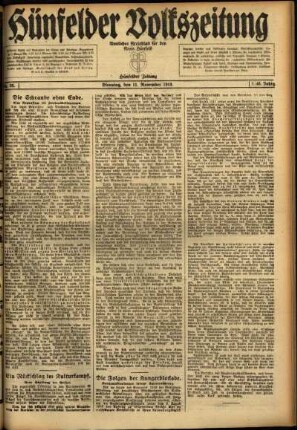 Ausgabe vom Dienstag, den 11. November 1919.