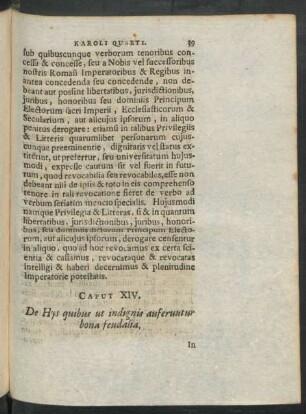Caput XIV. De Hys quibus ut indignis auferuutur bona feudalia.