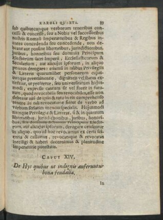 Caput XIV. De Hys quibus ut indignis auferuutur bona feudalia.