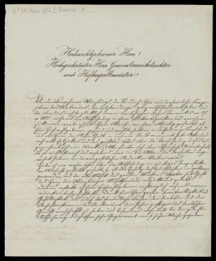 Brief von Johann Georg Bratsch an Louis Spohr