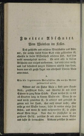 Zweiter Abschnitt. Vom Weinbau im Keller