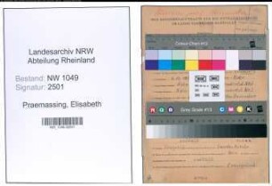 Entnazifizierung Elisabeth Praemassing , geb. 06.12.1899 ()