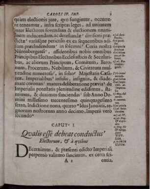 Caput I. Qualis esse debeat conductus Electorum, & a quibus