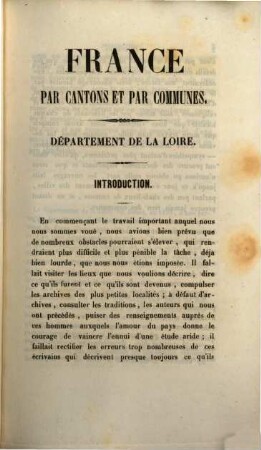 La France par cantons et par communes, rédigée par Théodore Ogier, et publiée par Bajat fils. 1