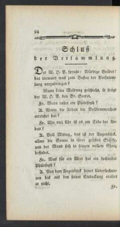 Schluß der Versammlung