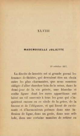 XLVIII Mademoiselle Juliette